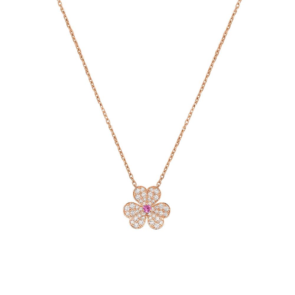 [Solara Jewelry]FRIVOLE ROSE GOLD FLOWER DIAMOND NECKLACE