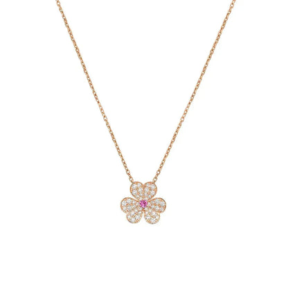 [Solara Jewelry]FRIVOLE ROSE GOLD FLOWER DIAMOND NECKLACE