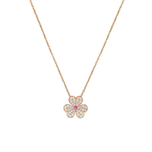[Solara Jewelry]FRIVOLE ROSE GOLD FLOWER DIAMOND NECKLACE