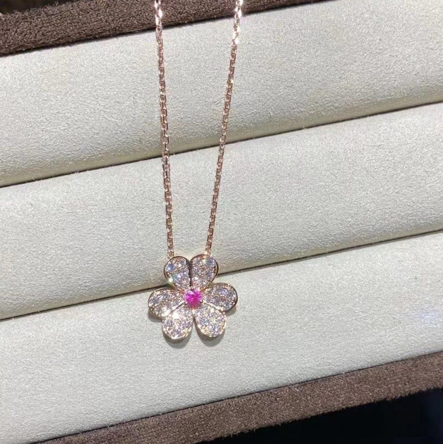 [Solara Jewelry]FRIVOLE ROSE GOLD FLOWER DIAMOND NECKLACE
