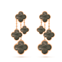 [Solara Jewelry]CLOVER EARRINGS DARK MOP 4 MOTIFS ROSE GOLD