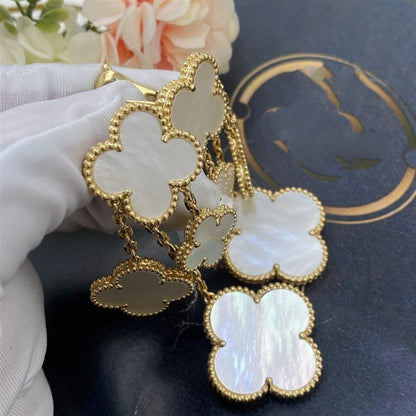 [Solara Jewelry]CLOVER EARRINGS WHITE MOP 4 MOTIFS GOLD