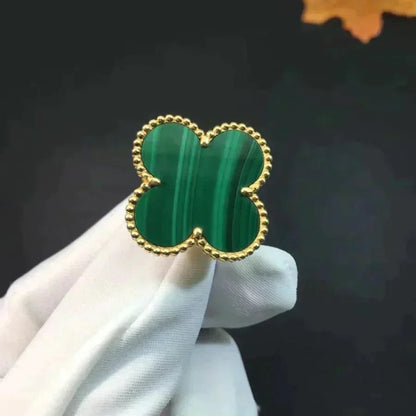 [Solara Jewelry]CLOVER MALACHITE RING