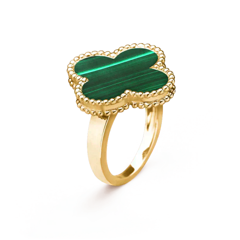 [Solara Jewelry]CLOVER MALACHITE RING