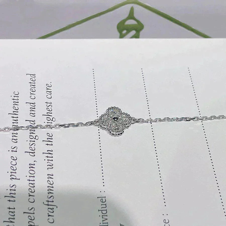 [Solara Jewelry]CLOVER  SINGLE FLOWER BRACELET SILVER