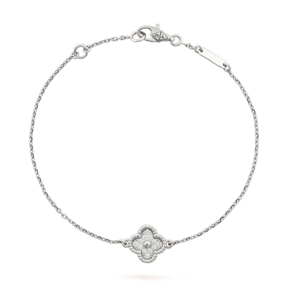 [Solara Jewelry]CLOVER  SINGLE FLOWER BRACELET SILVER