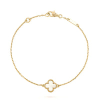 [Solara Jewelry]CLOVER WHITE MOP SINGLE FLOWER BRACELET