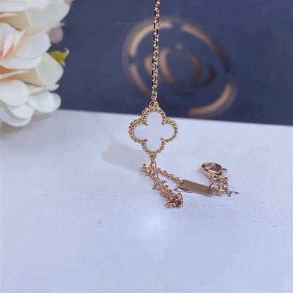 [Solara Jewelry]CLOVER WHITE MOP SINGLE FLOWER BRACELET