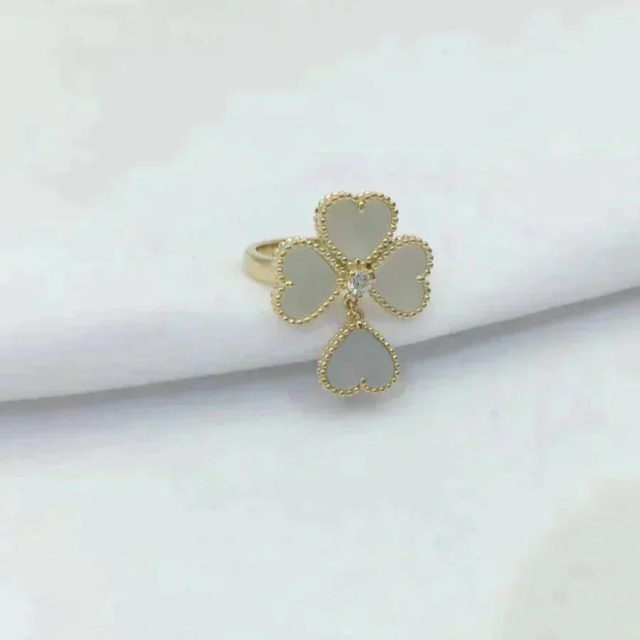[Solara Jewelry]SWEET CLOVER WHITE MOP RING