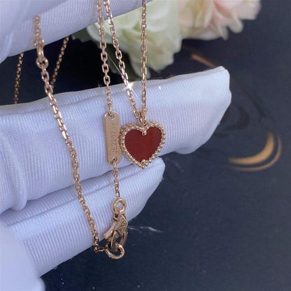 [Solara Jewelry]SWEET CLOVER CARNELIAN HEART NECKLACE