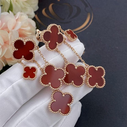 [Solara Jewelry]CLOVER EARRINGS CARNELIAN 4 MOTIFS PINK GOLD