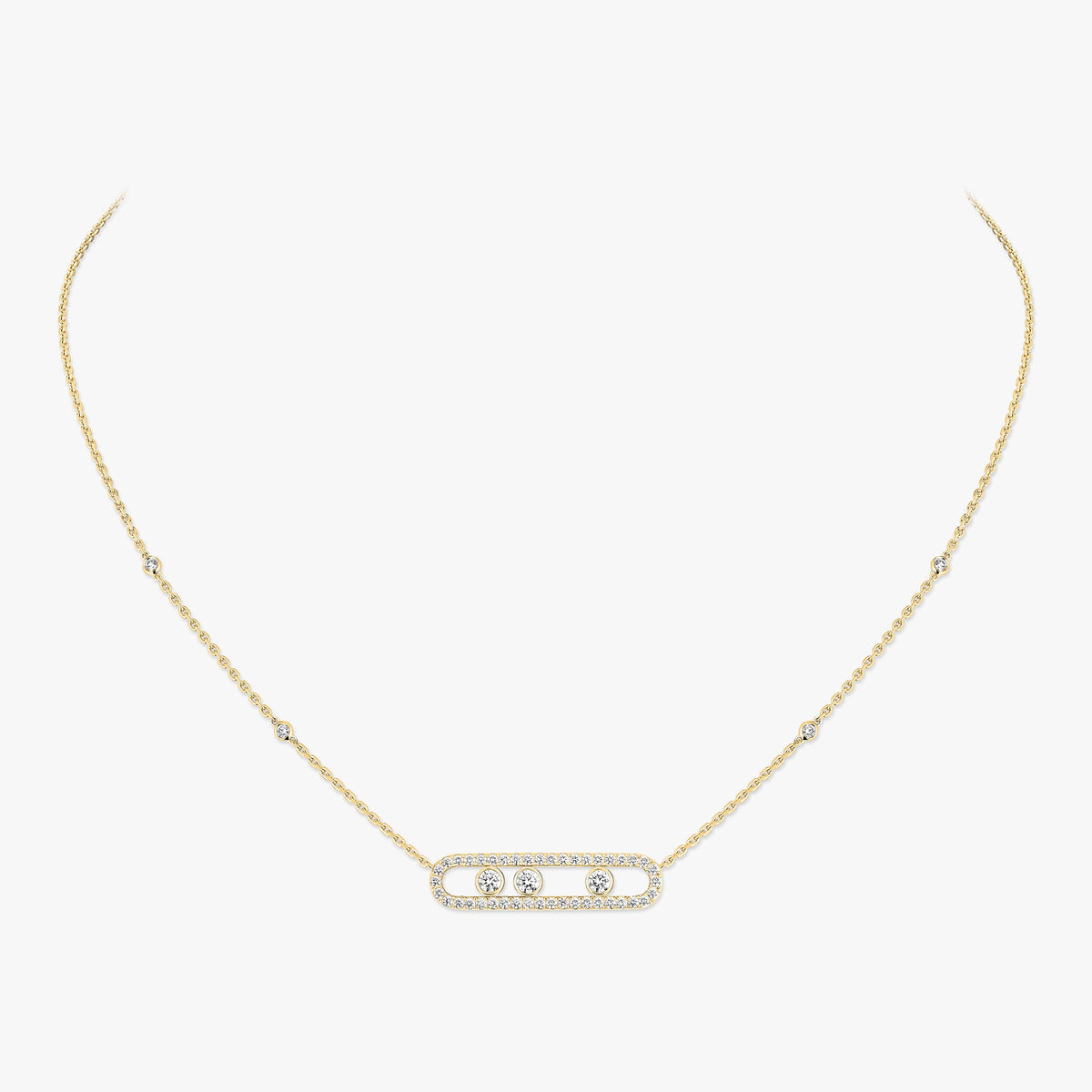 [Solara jewelry] Move Pave_ Rose Gold Diamond Necklace