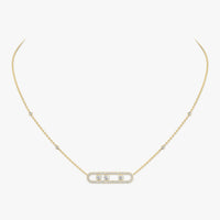 [Solara Jewelry] Move Pave_ Rose Gold Diamond Necklace