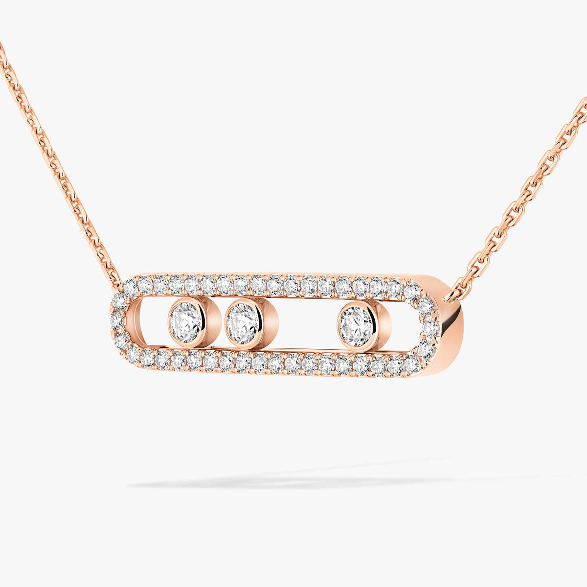 [Solara jewelry] Move Pave_ Rose Gold Diamond Necklace
