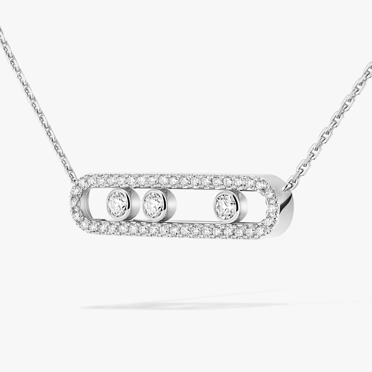 [Solara jewelry] Move Pave_ Rose Gold Diamond Necklace