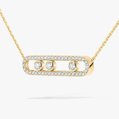 [Solara jewelry] Move Pave_ Rose Gold Diamond Necklace