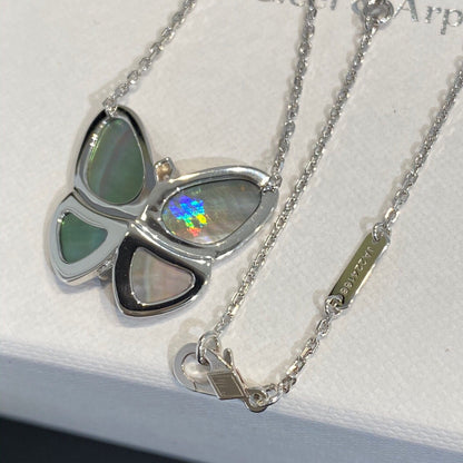 [Solara Jewelry]LARGE BUTTERFLY SILVER PENDANT DIAMOND NECKLACE
