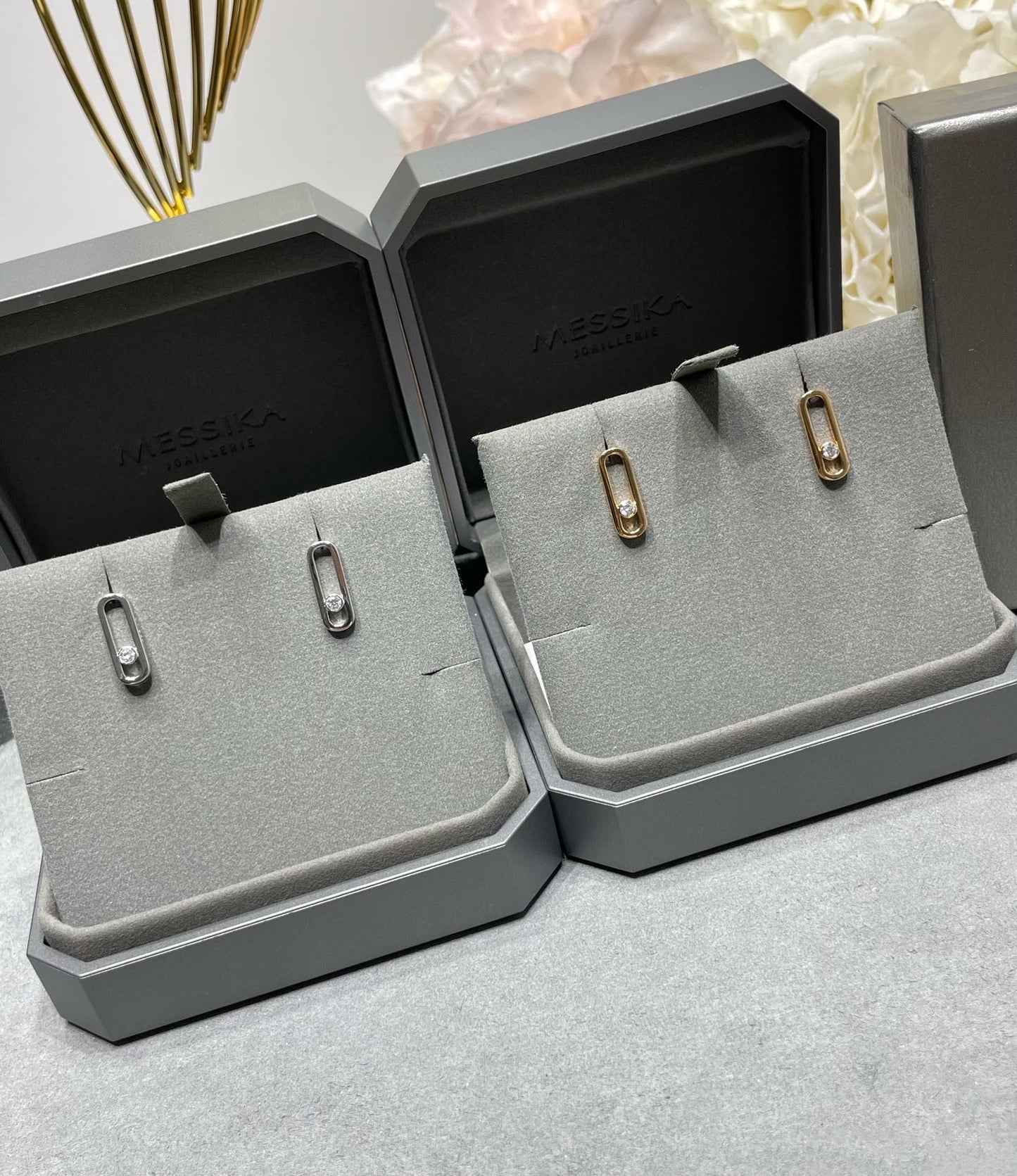 [Solara jewelry]MOVE UNO SMALL 1 DIAMOND EARRINGS