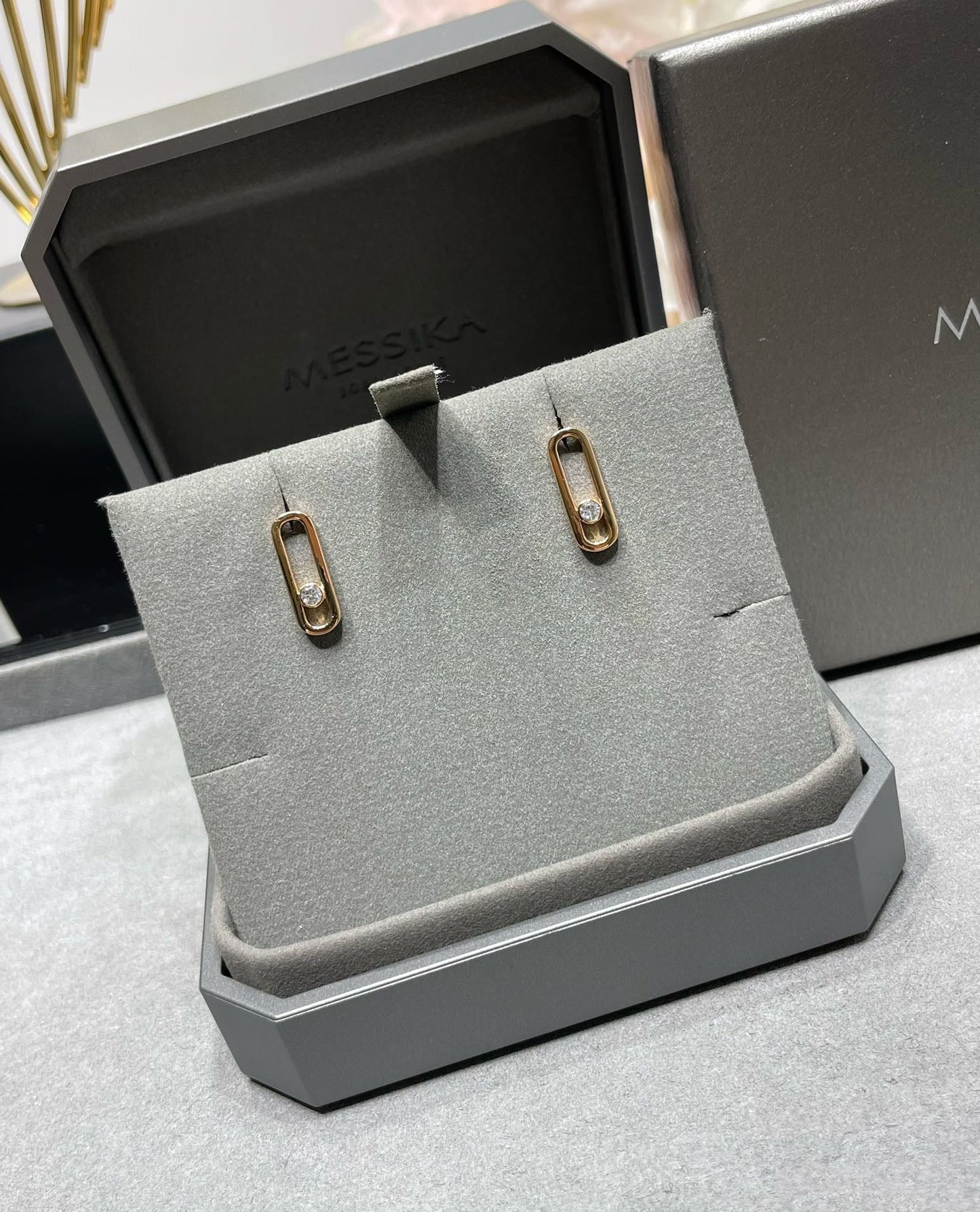 [Solara jewelry]MOVE UNO SMALL 1 DIAMOND EARRINGS