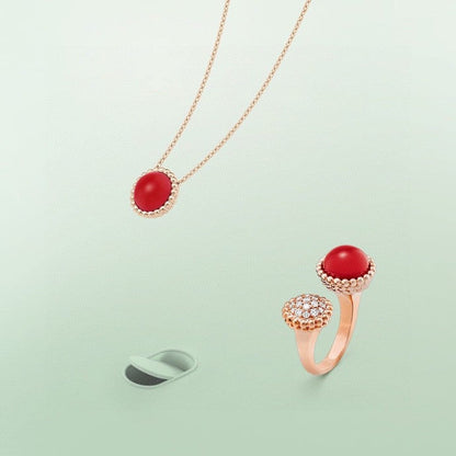 [Solara Jewelry]PERLEE COULEURS DIAMOND ROSE GOLD BETWEEN THE FINGER RING