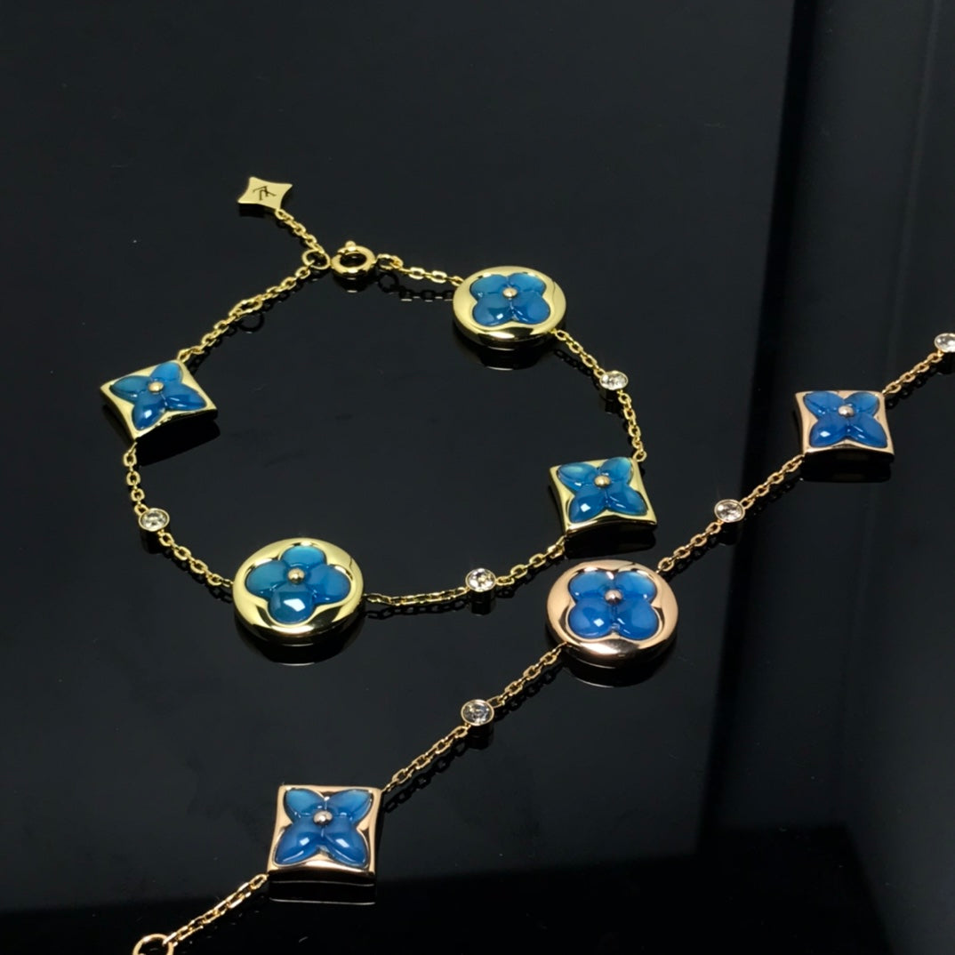 [Solara Jewelry]STAR AND SUN 4 MOTIF BLUE BRACELET