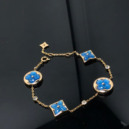 [Solara Jewelry]STAR AND SUN 4 MOTIF BLUE BRACELET