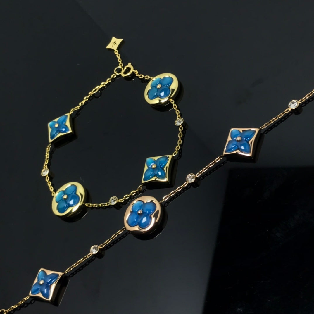 [Solara Jewelry]STAR AND SUN 4 MOTIF BLUE BRACELET