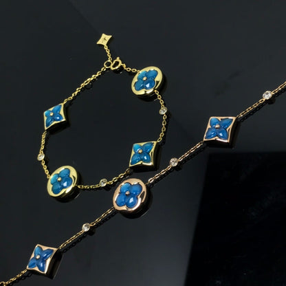 [Solara Jewelry]STAR AND SUN 4 MOTIF BLUE BRACELET