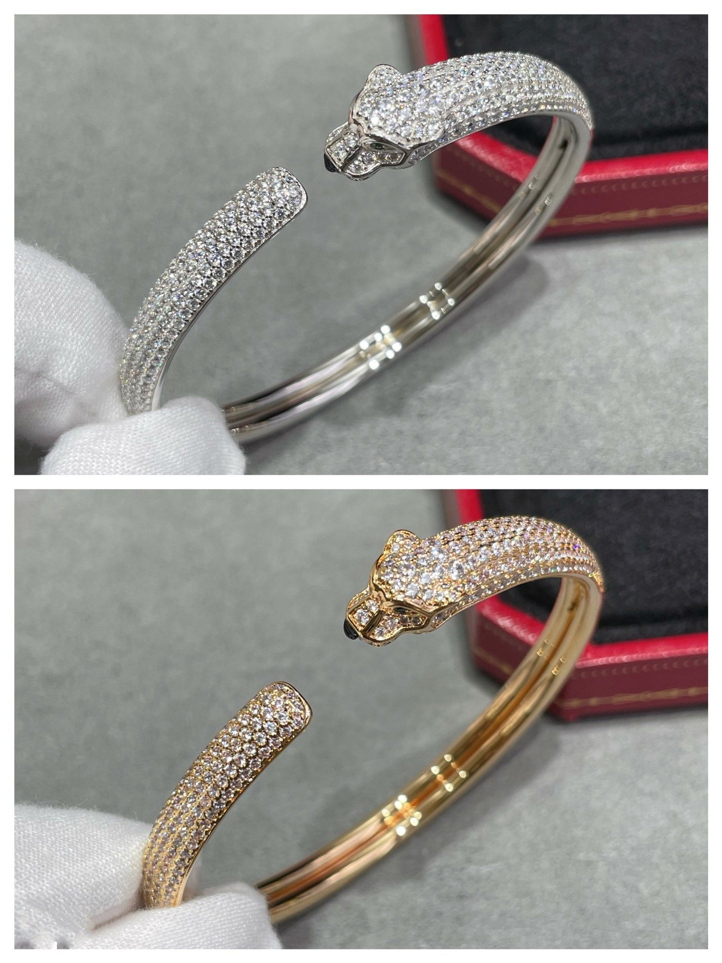[Solara Jewelry]PANTHERE FULL DIAMOND OPEN BRACELET