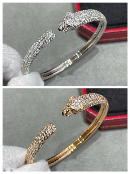 [Solara Jewelry]PANTHERE FULL DIAMOND OPEN BRACELET