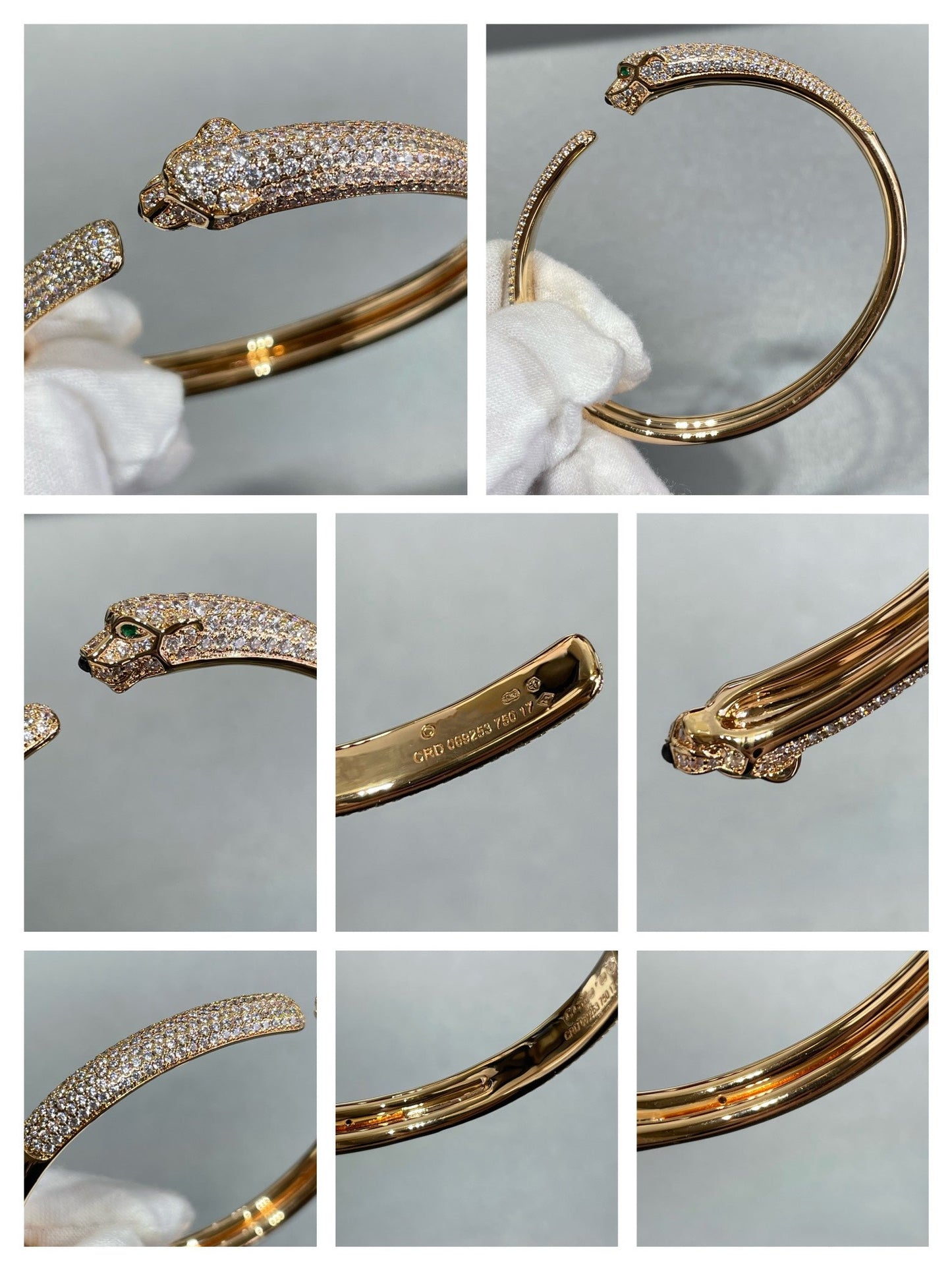 [Solara Jewelry]PANTHERE FULL DIAMOND OPEN BRACELET