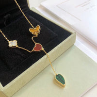 [Solara Jewelry]LUCKY SPRING 4 MOTIFS ROSE GOLD NECKLACE