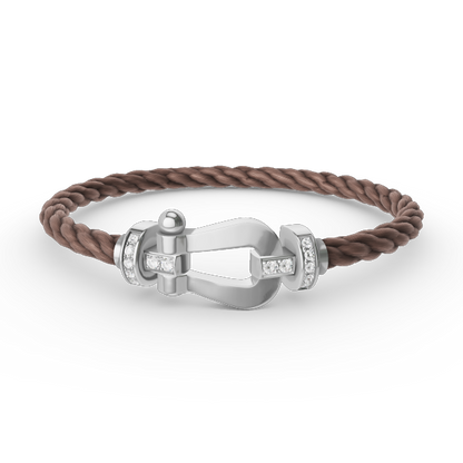 [Solara Jewelry]FORCE LARGE HORSESHOE HALF DIAMOND BRACELET SILVER
