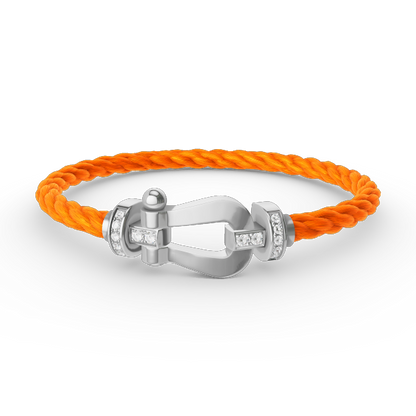 [Solara Jewelry]FORCE LARGE HORSESHOE HALF DIAMOND BRACELET SILVER