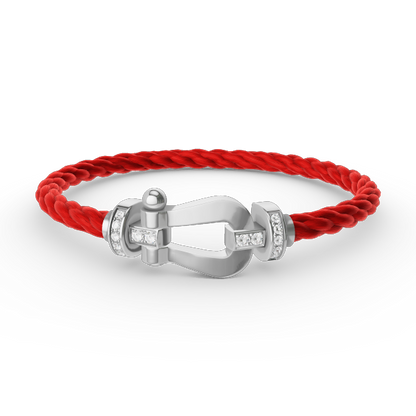 [Solara Jewelry]FORCE LARGE HORSESHOE HALF DIAMOND BRACELET SILVER