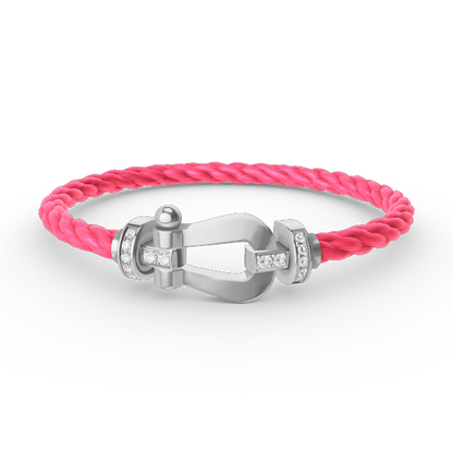 [Solara Jewelry]FORCE LARGE HORSESHOE HALF DIAMOND BRACELET SILVER