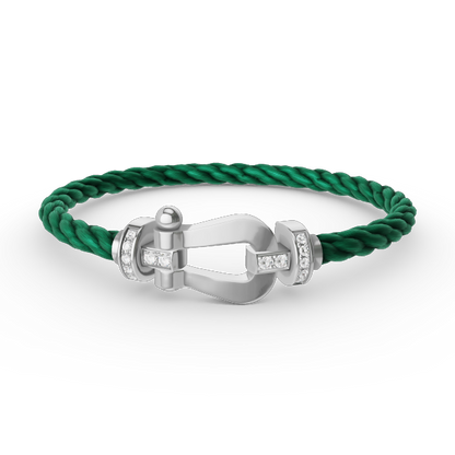 [Solara Jewelry]FORCE LARGE HORSESHOE HALF DIAMOND BRACELET SILVER