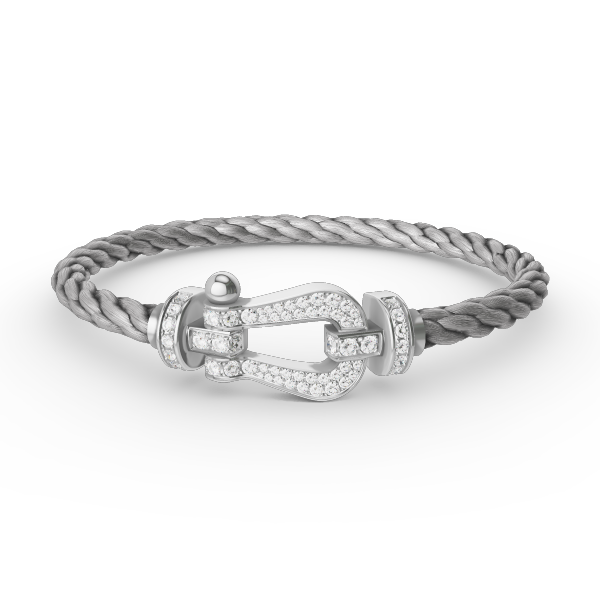 [Solara Jewelry]FORCE LARGE HORSESHOE FULL DIAMOND BRACELET SILVER