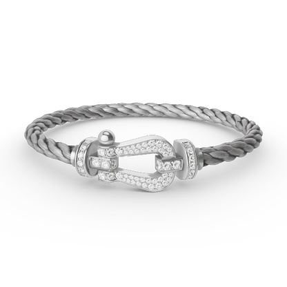 [Solara Jewelry]FORCE LARGE HORSESHOE FULL DIAMOND BRACELET SILVER