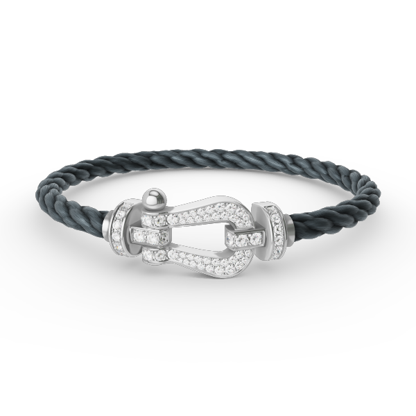 [Solara Jewelry]FORCE LARGE HORSESHOE FULL DIAMOND BRACELET SILVER