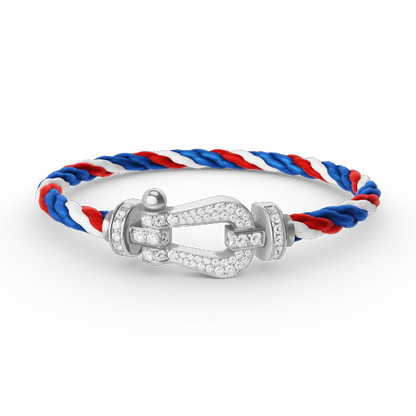 [Solara Jewelry]FORCE LARGE HORSESHOE FULL DIAMOND BRACELET SILVER