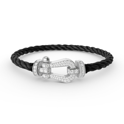 [Solara Jewelry]FORCE LARGE HORSESHOE FULL DIAMOND BRACELET SILVER