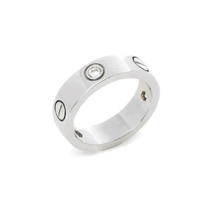 [Solara Jewelry]LOVE RING 5.5MM 3 DIAMONDS SILVER