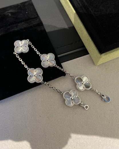 [Solara Jewelry]CLOVER SILVER 5 MOTIFS BRACELET