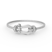 [Solara Jewelry]FORCE  LARGE HORSESHOE FULL DIAMOND TENNIS BRACELET