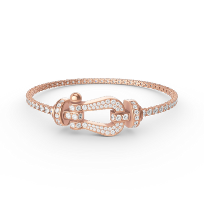 [Solara Jewelry]FORCE  LARGE HORSESHOE FULL DIAMOND TENNIS BRACELET
