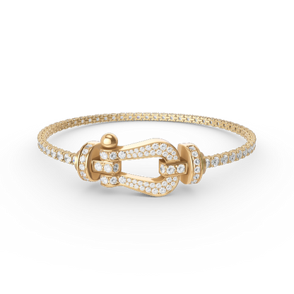[Solara Jewelry]FORCE  LARGE HORSESHOE FULL DIAMOND TENNIS BRACELET